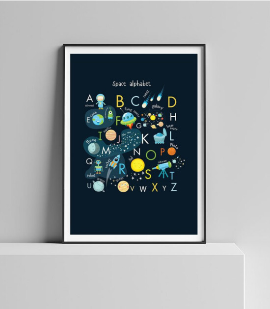 Olive & Mom Poster - Space Alphabet