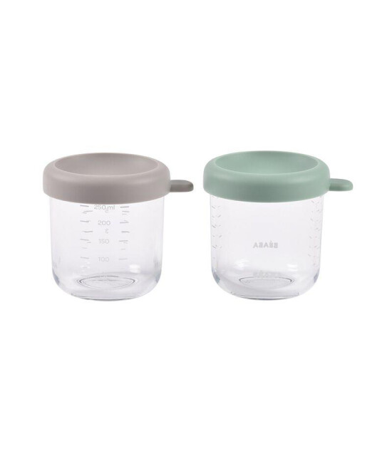 Beaba Bebek Cam Mama Kavanozu Seti (250 ml) // Sage Green & Gazelle