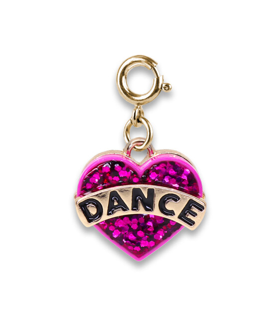 Charm It! Kolye & Bileklik Charm // Gold Glitter Dance Heart