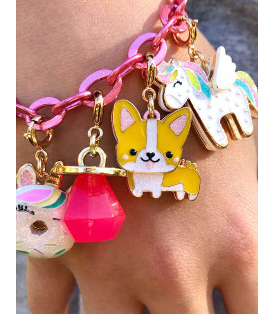 Charm It! Kolye & Bileklik Charm // Gold Corgi