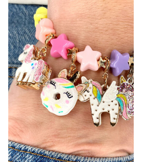 Charm It! Kolye & Bileklik Charm // Gold Unicorn Donut