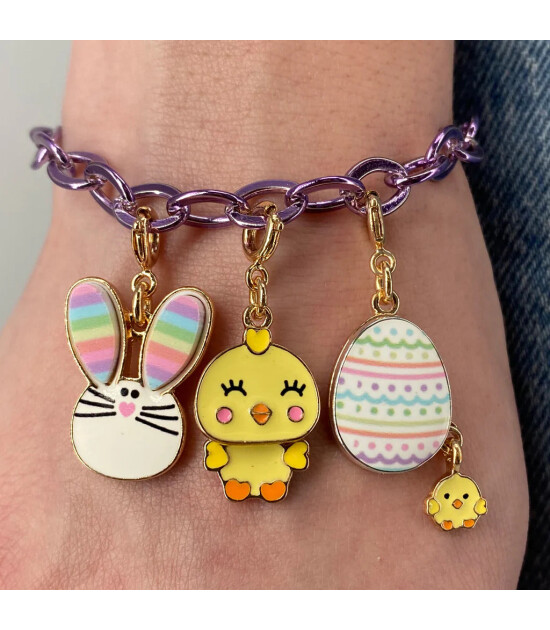 Charm It! Kolye & Bileklik Charm // Gold Rainbow Bunny