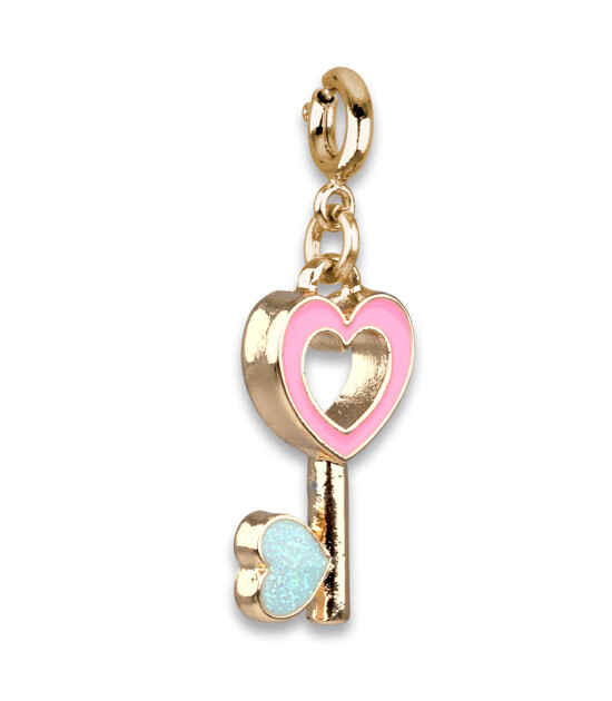 Charm It! Kolye & Bileklik Charm // Gold Heart Key