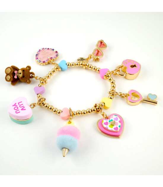 Charm It! Kolye & Bileklik Charm // Gold Heart Key