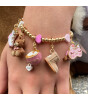 Charm It! Boncuk Bileklik // Gold Pink Heart