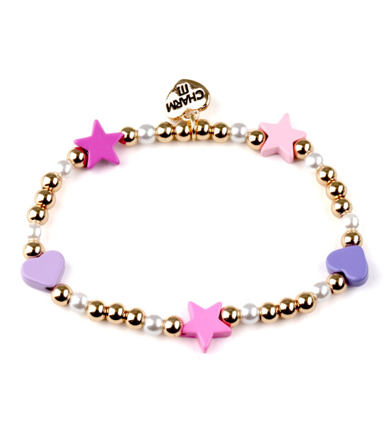 Charm It! Boncuk Bileklik // Gold Heart & Star