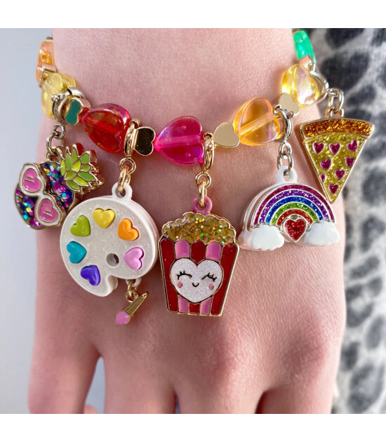 Charm It! Boncuk Bileklik // Gold Rainbow Heart