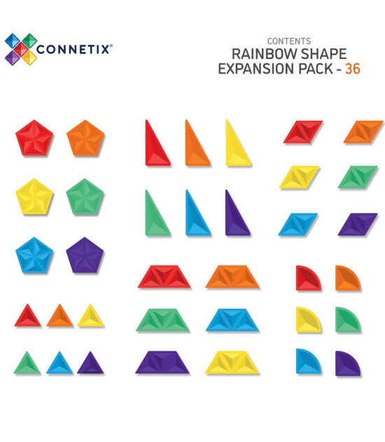 Connetix Rainbow Shape Expansion Set (36 Parça)