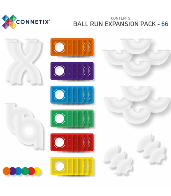 Connetix Rainbow Ball Run Expansion Set (66 Parça)