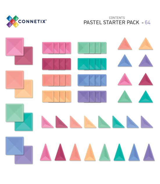 Connetix Pastel Başlangıç Seti (64 Parça)