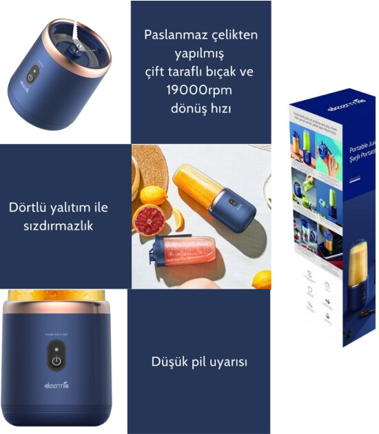 Deerma Portatif Şarjlı Blender