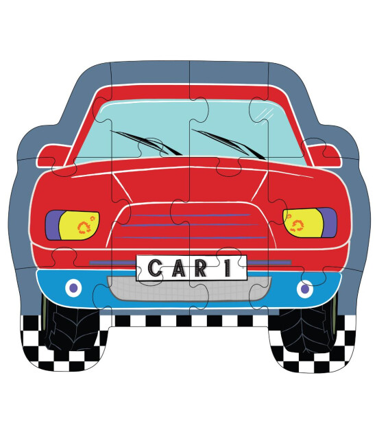 Floss & Rock Shaped Puzzle // Cars (12 Parça)