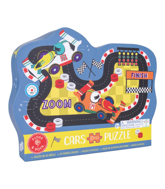 Floss & Rock Shaped Puzzle // Cars (80 Parça)