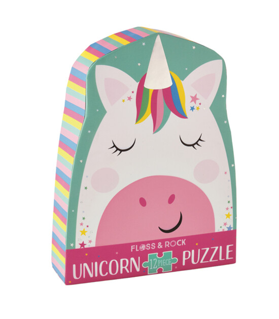 Floss & Rock Shaped Puzzle // Rainbow Unicorn (12 Parça)