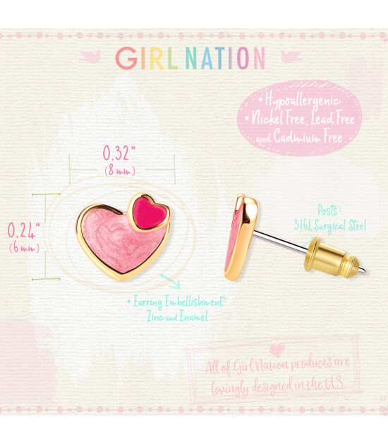 Girl Nation Cutie Küpe // Heart 2 Heart