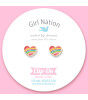 Girl Nation Clip On Klipsli Küpe // Rainbow Heart