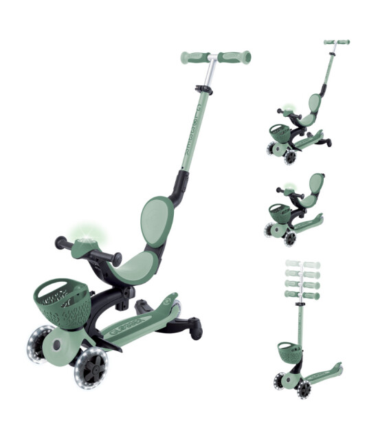 Globber Go Up Baby 360 Işıklı Scooter // Zeytin Yeşili