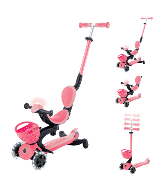 Globber Go Up Baby 360 Işıklı Scooter // Koyu Pastel Pembe