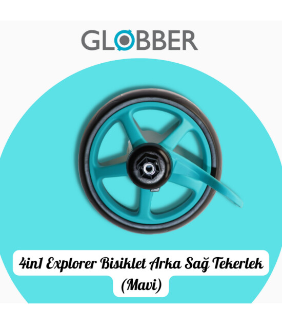 Globber 4in1 Explorer Bisiklet Yedek Parça // Arka Sağ Tekerlek (Mavi)