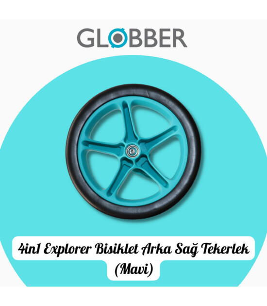 Globber 4in1 Explorer Bisiklet Yedek Parça // Arka Sağ Tekerlek (Mavi)