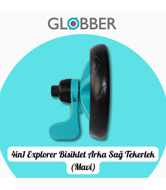 Globber 4in1 Explorer Bisiklet Yedek Parça // Arka Sağ Tekerlek (Mavi)