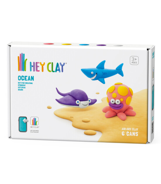 Hey Clay Hava ile Kuruyan Kil (6 Kutu) // Okyanus (Köpekbalığı-Ahtapot-Vatoz)