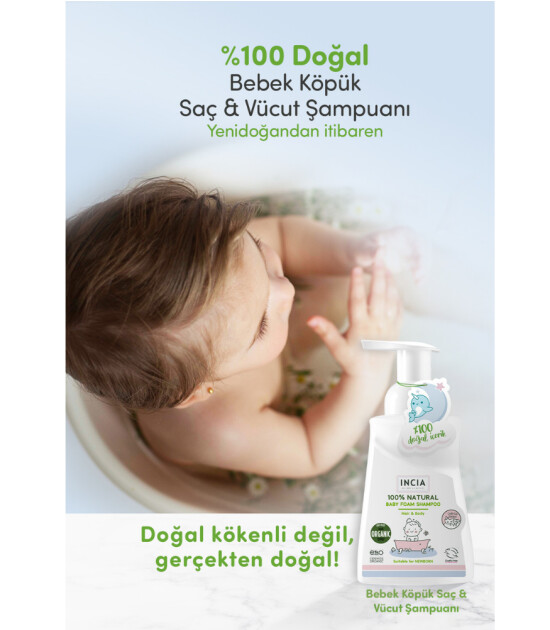 INCIA %100 Doğal Bebek Köpük Şampuanı