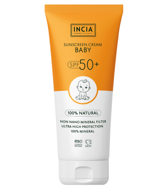 INCIA %100 Doğal Bebek için Güneş Kremi Mineral Filtreli (50 SPF+)