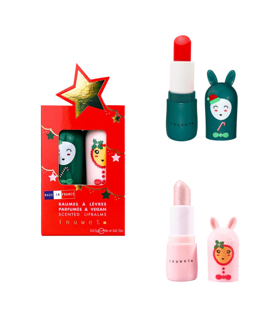 Inuwet Duo Glitter Lip Balm Dudak Nemlendirici Set // Mango - Pamuk Şekeri