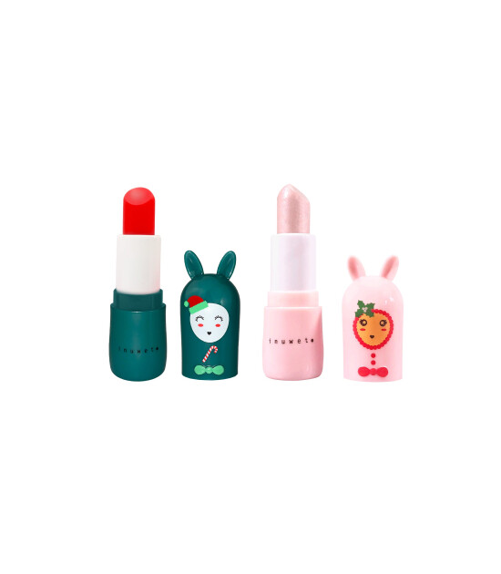 Inuwet Duo Glitter Lip Balm Dudak Nemlendirici Set // Mango - Pamuk Şekeri