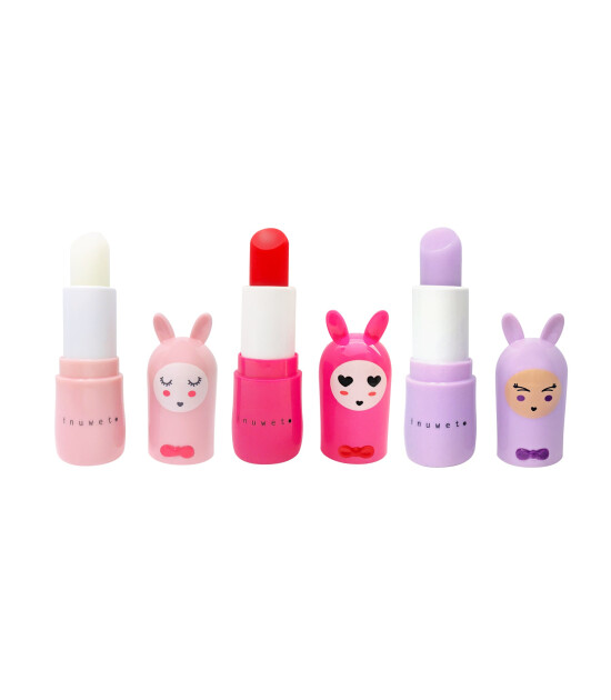 Inuwet Trio Bunny Glitter Lip Balm Dudak Nemlendirici Seti