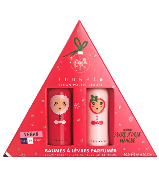 Inuwet Duo Glitter Lip Balm Dudak Nemlendirici Set // Red