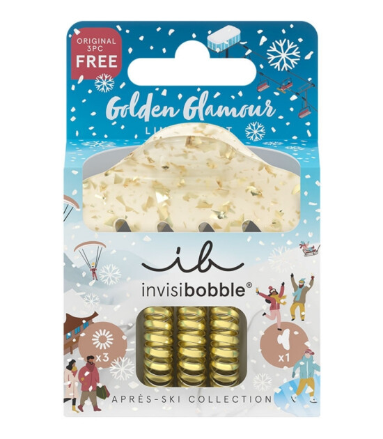 Invisibobble Saç Toka Set S // Apres Ski Golden Glamour