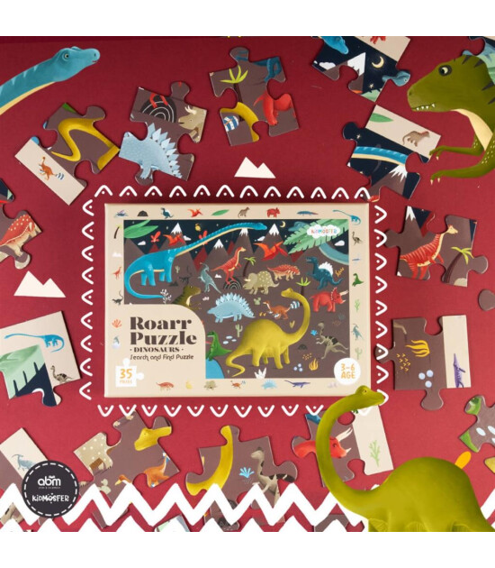 Kidmosfer Ara-Bul Puzzle (Yapboz) - Dinozorlar 35 Parça  