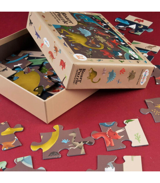 Kidmosfer Ara-Bul Puzzle (Yapboz) - Dinozorlar 35 Parça  