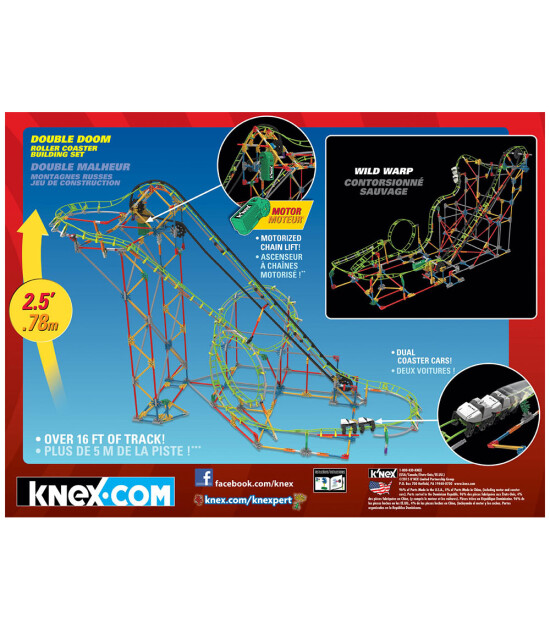 K Nex K Nex Double Doom Roller Coaster Set Motorlu Thrill Rides Knex Keyif Bebesi Kids Toys