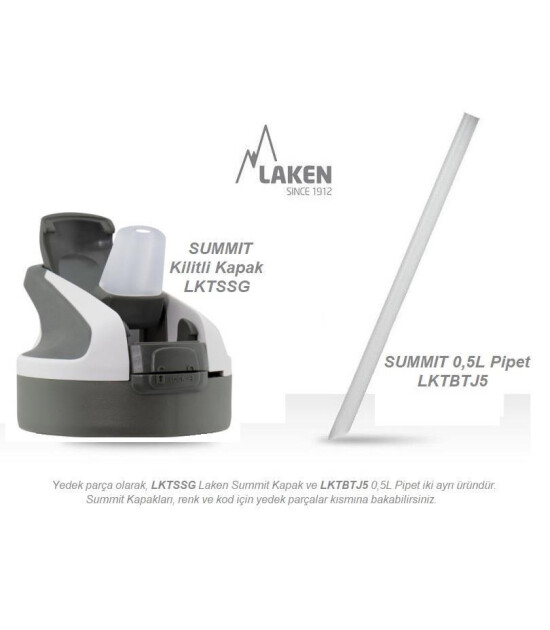 Laken Summit Çelik Termos Pipetli Suluk (500 ml) // Beyaz