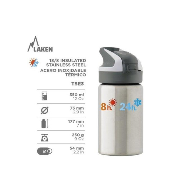 Laken Summit Çelik Termos Pipetli Suluk (350 ml) // Skate