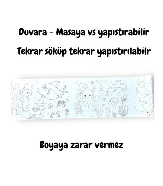 Lino Yapışkanlı Boyama Rulosu (860x20cm) // Sea World