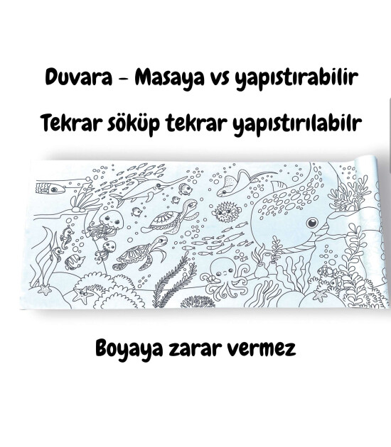 Lino Yapışkanlı Boyama Rulosu (200x30cm) // Sea World