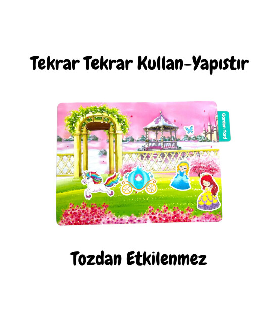 Lino Reusable Tak Çıkar Sticker Kitabı // Princess Garden