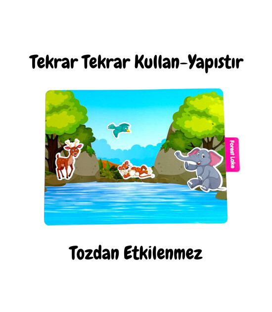 Lino Reusable Tak Çıkar Sticker Kitabı // Animal Paradise