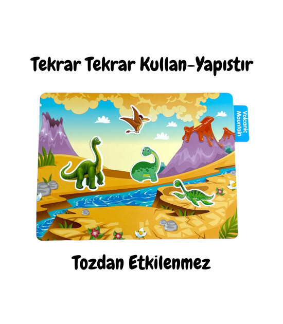 Lino Reusable Tak Çıkar Sticker Kitabı // Dinosaur World