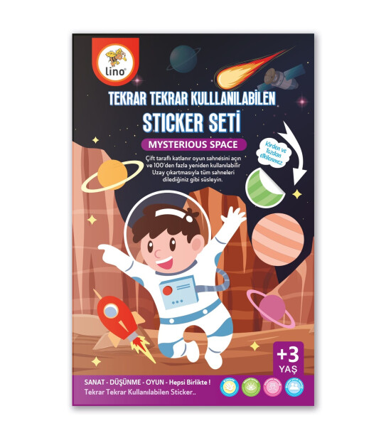 Lino Reusable Tak Çıkar Sticker Kitabı // Space