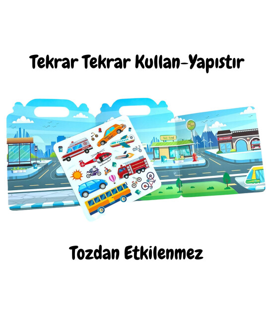 Lino Reusable Tak Çıkar Sticker Kitabı // Vehicles