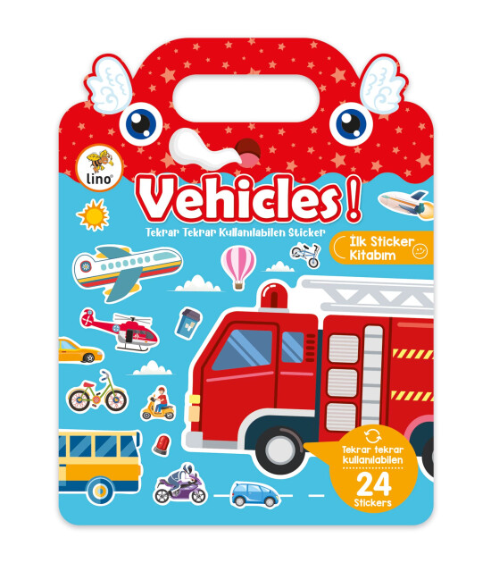 Lino Reusable Tak Çıkar Sticker Kitabı // Vehicles