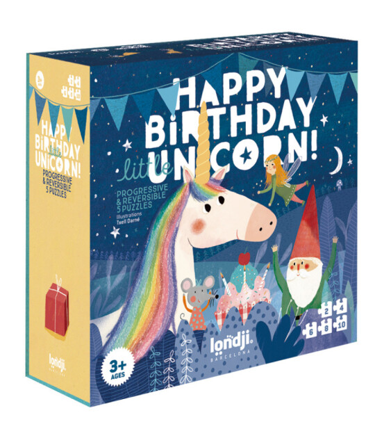 Londji Puzzle // Happy Birthday Unicorn (2-4-6-8-10 Parça)