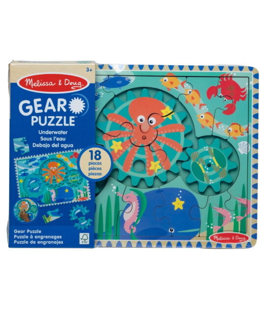 Melissa & Doug Ahşap Dişli Yapboz (18 Parça) // Denizaltı