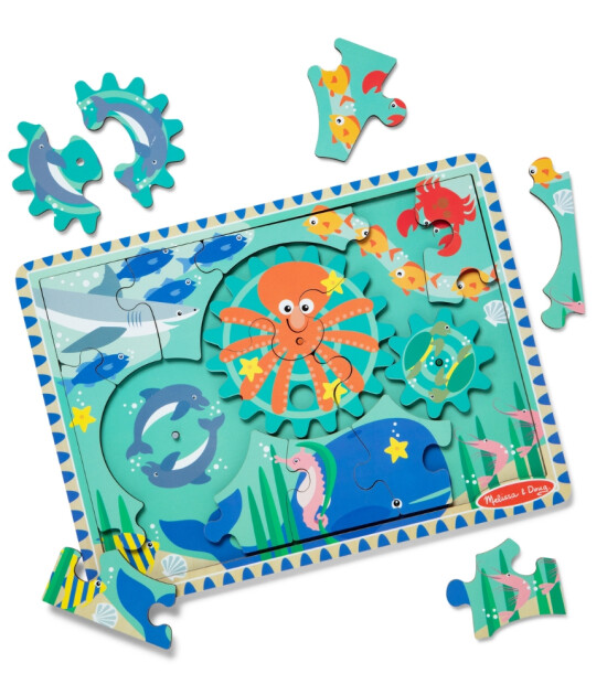 Melissa & Doug Ahşap Dişli Yapboz (18 Parça) // Denizaltı