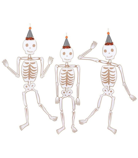 Meri Meri Asılan Süs // Klasik Halloween İskeletler